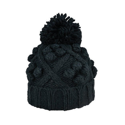 Alex Chunky Knit Acrylic Slouch Beanie with Pom Pom - Urban Caps