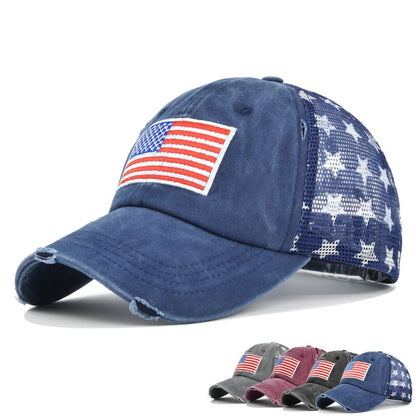 American Flag Mesh Cap – Embroidered USA Style Trucker Hat - Urban Caps