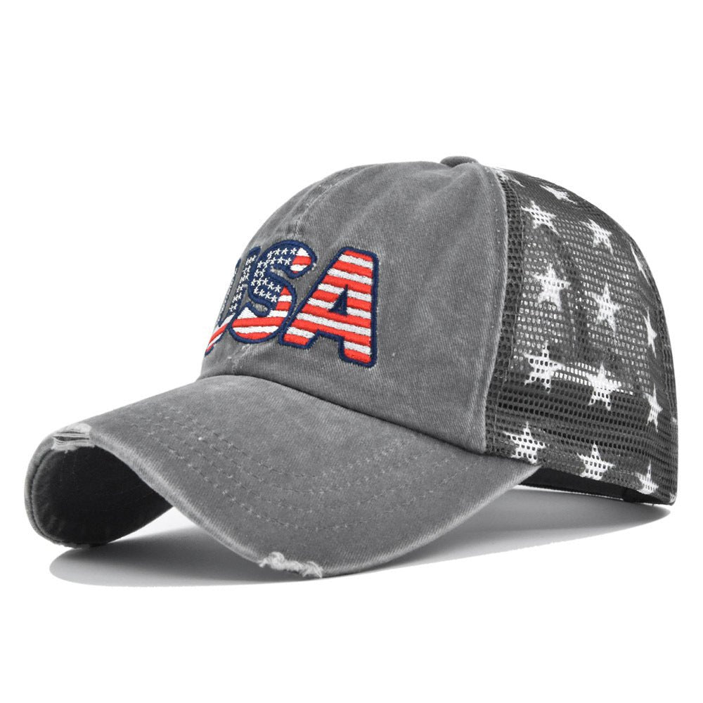 American Flag Mesh Cap – Embroidered USA Style Trucker Hat - Urban Caps