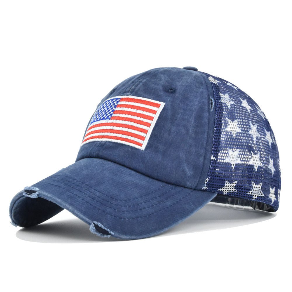 American Flag Mesh Cap – Embroidered USA Style Trucker Hat - Urban Caps
