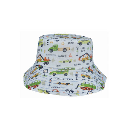 Andy Reversible Cotton Bucket Hat with Automobile Print – Toddler - Urban Caps
