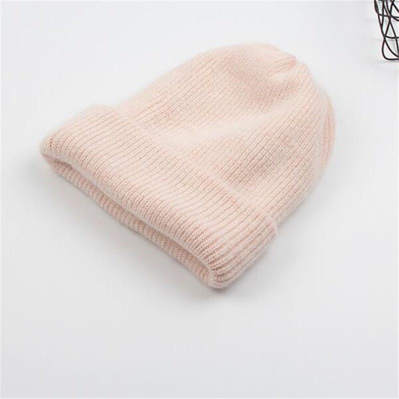 Angora Rabbit Fur Beanie – Ultra - Soft Knitted Wool Hat for Winter - Urban Caps