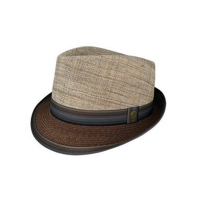 Arden Raffia Crown Trilby Hat with Toyo Brim and Ribbon Band - Urban Caps