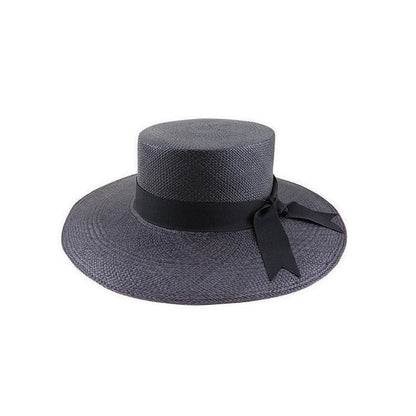 Ashbury Brisa Grade 3 Toquilla Straw Boater Hat with Petersham Tails and 9.5cm Brim - Urban Caps