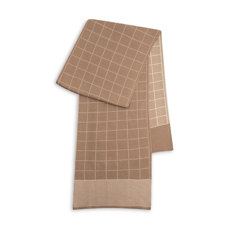 Asher Acrylic Knit Check Pattern Dress Scarf - Urban Caps