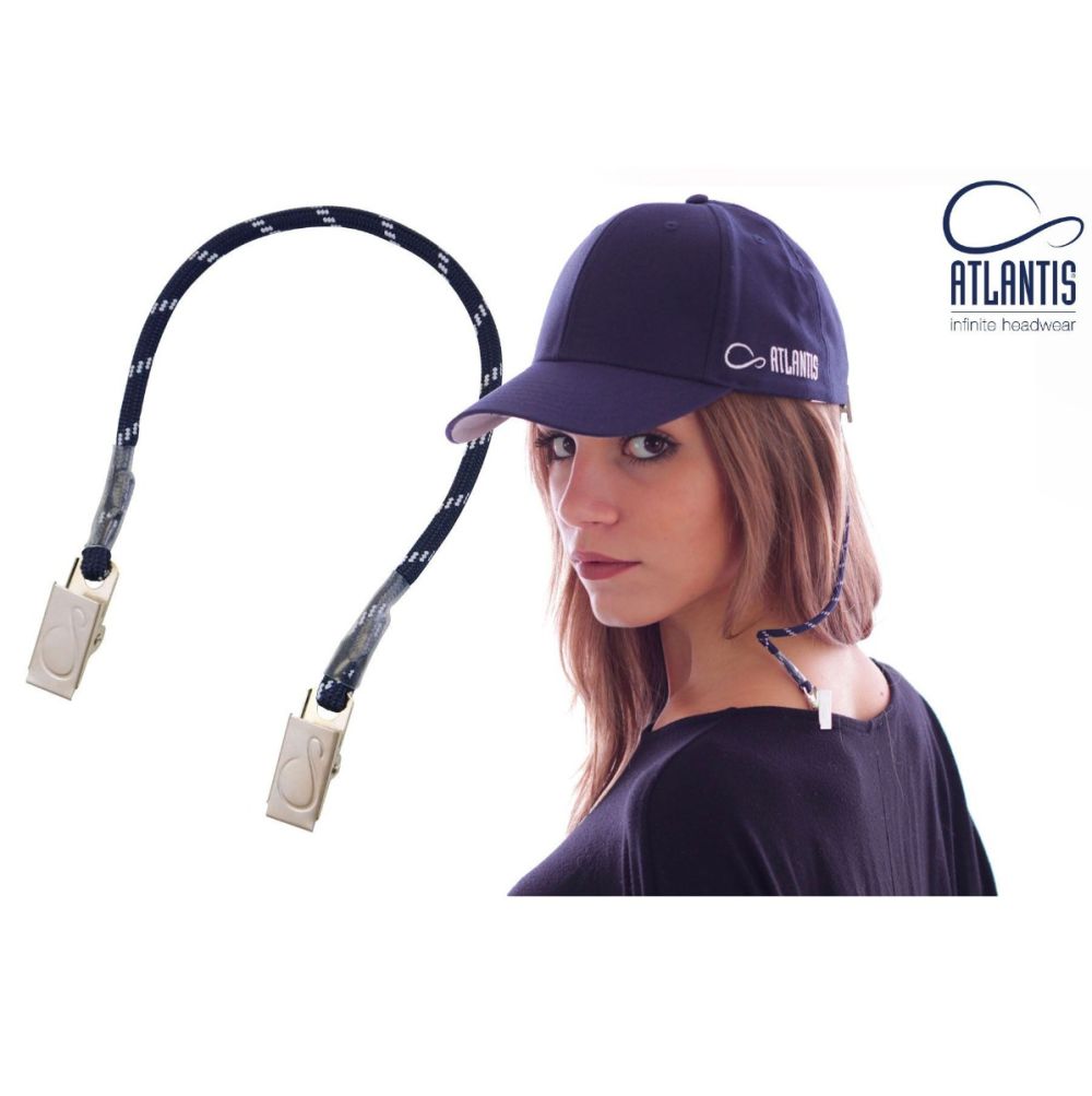 Atlantis Cap Lanyard – Windproof Clip Strap for Hats & Caps (Navy) | NZ Stock - Urban Caps