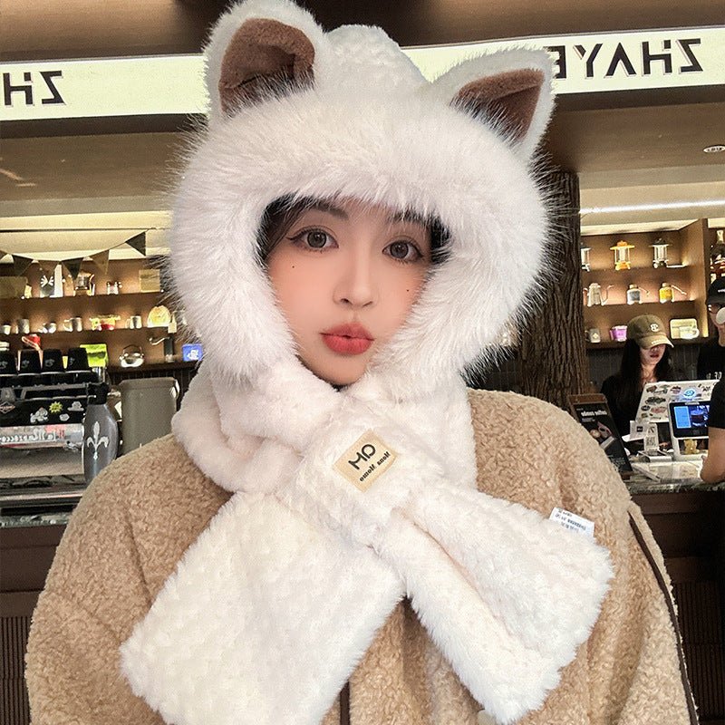 Autumn And Winter Cute Furry Fox Ear Hat - Urban Caps