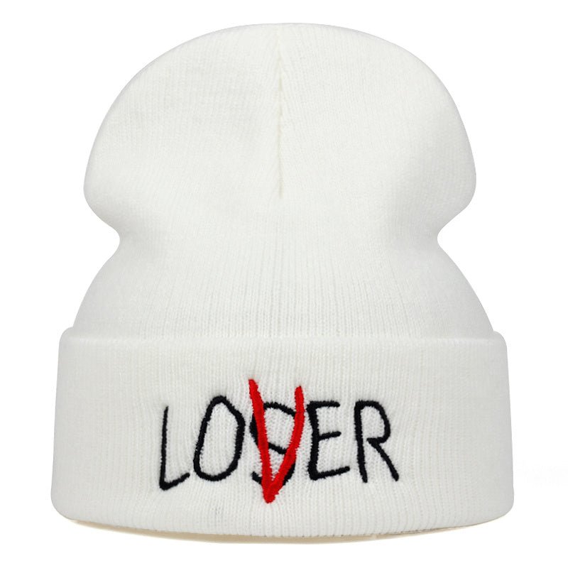 Autumn And Winter Loser Personality Embroidery Ski Knitted Hat - Urban Caps