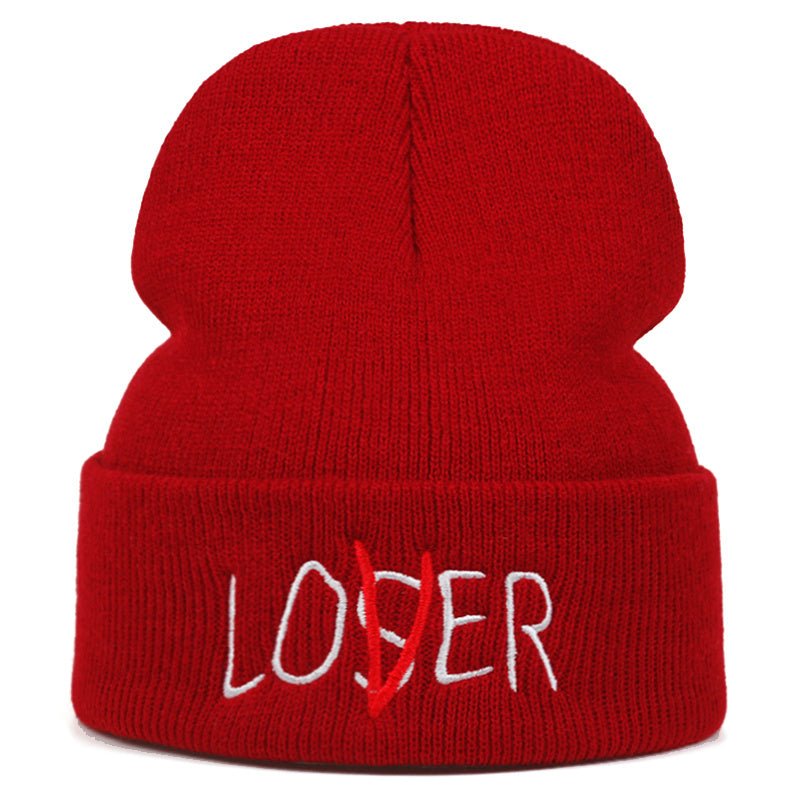 Autumn And Winter Loser Personality Embroidery Ski Knitted Hat - Urban Caps
