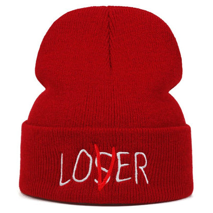 Autumn And Winter Loser Personality Embroidery Ski Knitted Hat - Urban Caps