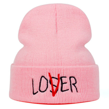 Autumn And Winter Loser Personality Embroidery Ski Knitted Hat - Urban Caps