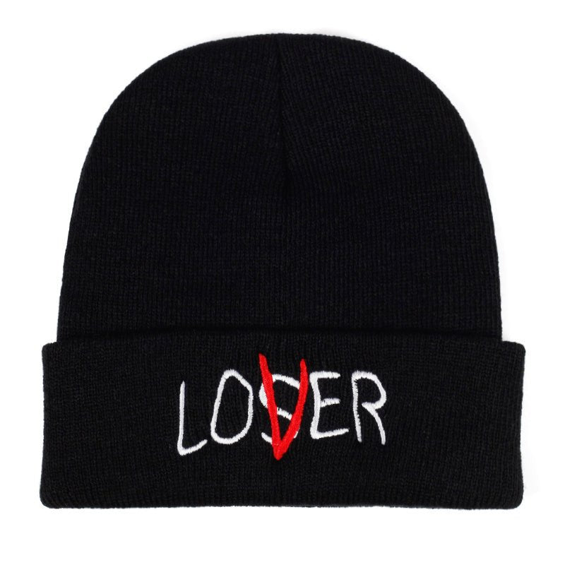 Autumn And Winter Loser Personality Embroidery Ski Knitted Hat - Urban Caps