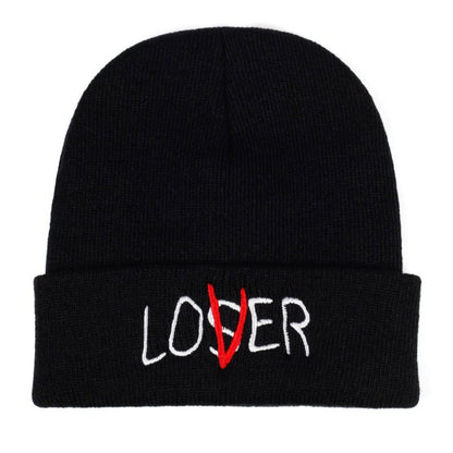 Autumn And Winter Loser Personality Embroidery Ski Knitted Hat - Urban Caps