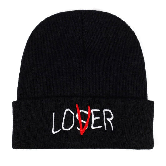 Autumn And Winter Loser Personality Embroidery Ski Knitted Hat - Urban Caps