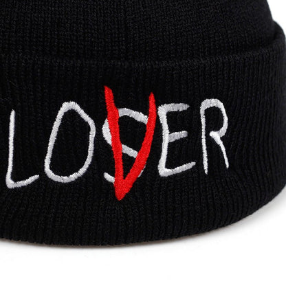Autumn And Winter Loser Personality Embroidery Ski Knitted Hat - Urban Caps