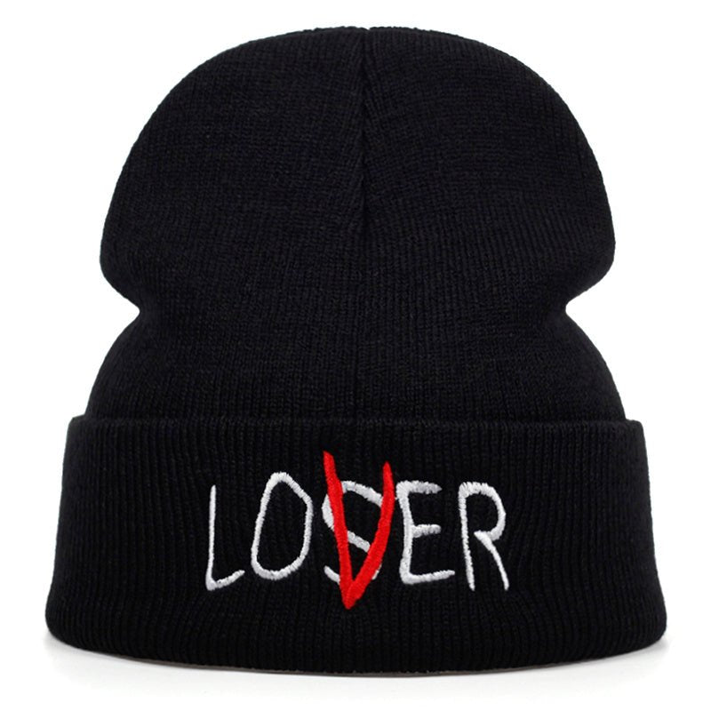 Autumn And Winter Loser Personality Embroidery Ski Knitted Hat - Urban Caps