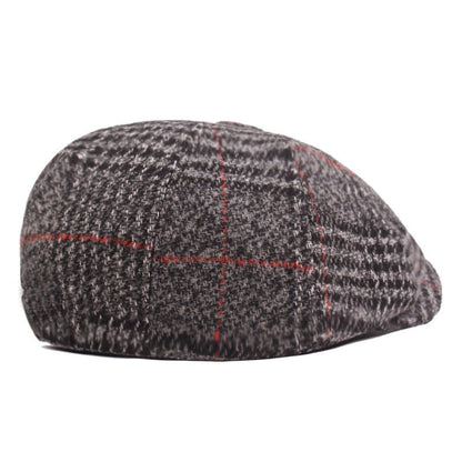 Autumn And Winter Thickened Beret Men's Plaid Cap - Urban Caps