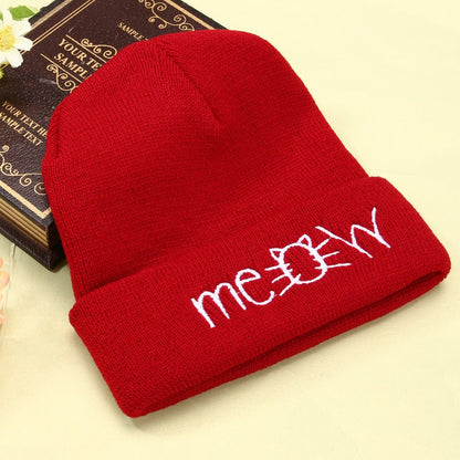 Autumn MEOW Men Women Casual Hip Hop Hats Knitted Wool Skullies Beanies Hat Warm Winter Hat For Women Beanie Winter Caps - Urban Caps