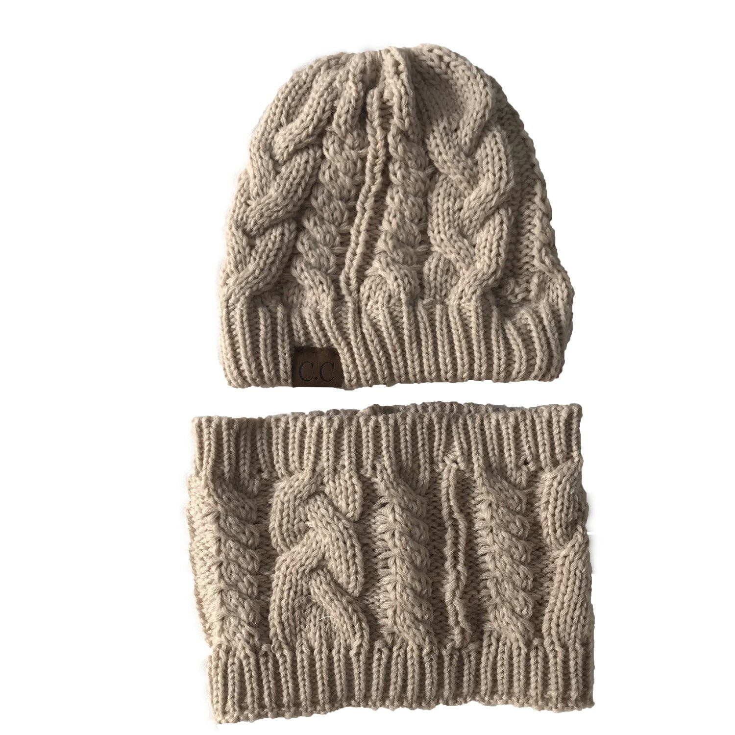 Autumn Winter Women's Hat Caps Knitted Warm ring Scarf Windproof Balaclava Multi Functional CC ponytail Hats Scarf Set For Women - Urban Caps