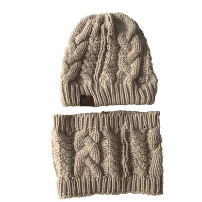 Autumn Winter Women's Hat Caps Knitted Warm ring Scarf Windproof Balaclava Multi Functional CC ponytail Hats Scarf Set For Women - Urban Caps