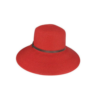Avenel Oatlands Toyo Braid Wide Brim Hat with Faux Leather Band – UPF 50+ Sun Protection - Urban Caps