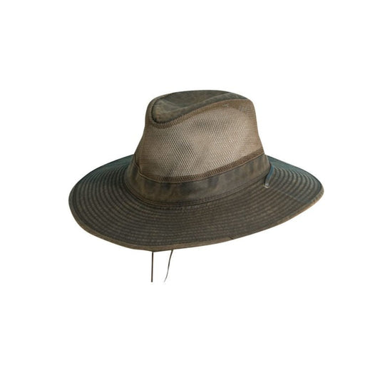 Avenel Oregon Weathered Cotton Mesh Safari Hat – Wide Brim and Water - Repellent Finish - Urban Caps