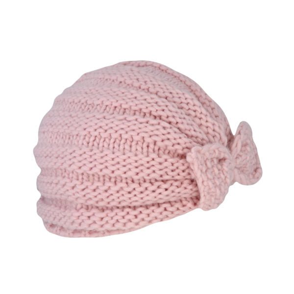 Avenel Peaches Infant Knit Turban Beanie with Bow – Acrylic Pull - On Hat - Urban Caps