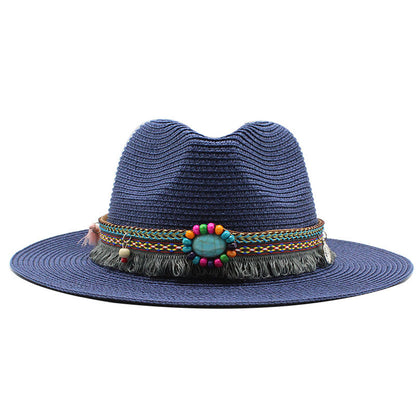 Jazz Cowboy Straw Outdoor Seaside Sun Hat - Urban Caps 
