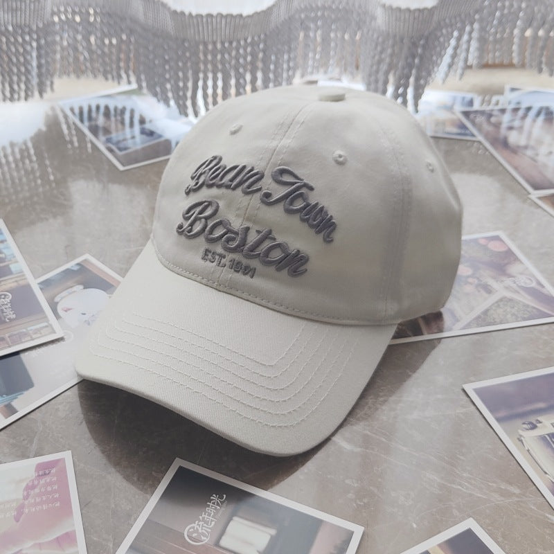 Big Head Circumference Letter Baseball Men'S Summer Soft Top Embroidery All-Match Peaked Outdoor Sun Hat