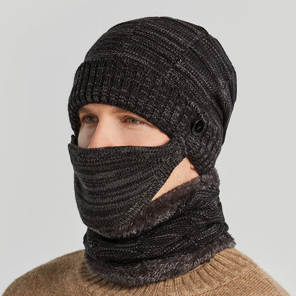 Hat Scarf Mask Three-piece Suit For Men To Keep Warm - Urban Caps 
