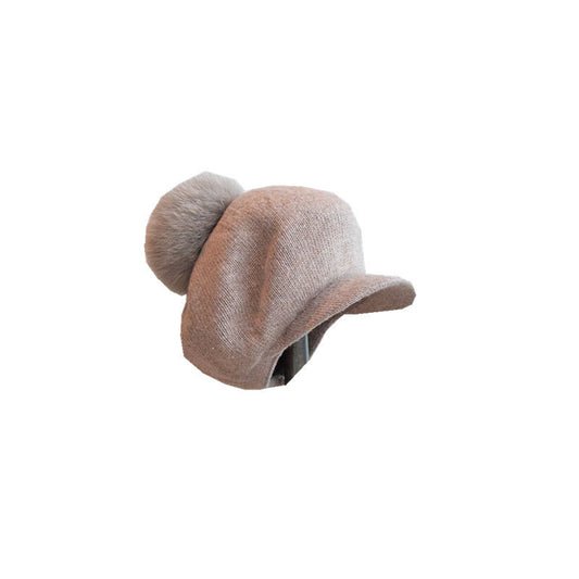 Soft Knitted Wool Ball Beret Retro Korean Type Hat - Urban Caps 
