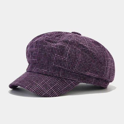 British Style Retro Fashion Light Board Octagonal Cap Women - Urban Caps 