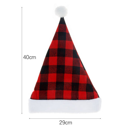 New Christmas Party Festive Hat Red Black And White Checkered - Urban Caps 