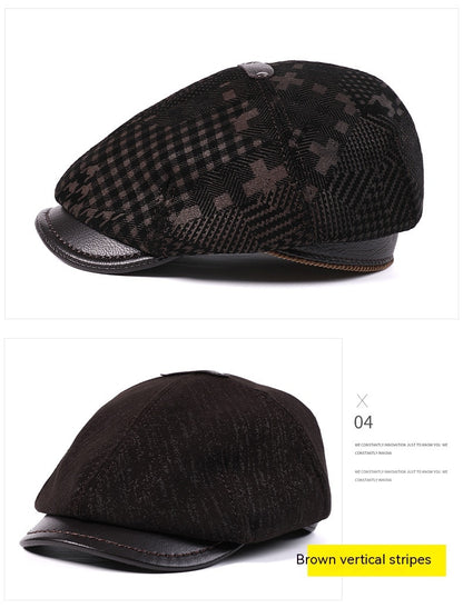 Men’s Genuine Leather Newsboy Cap – Goat Skin Octagonal Beret | Warm & Stylish - Urban Caps 