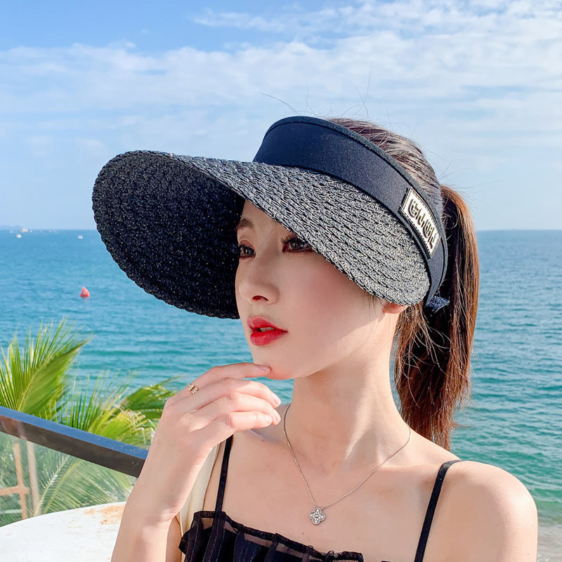 Women's Personalized Korean Style Straw Sun Hat - Urban Caps 