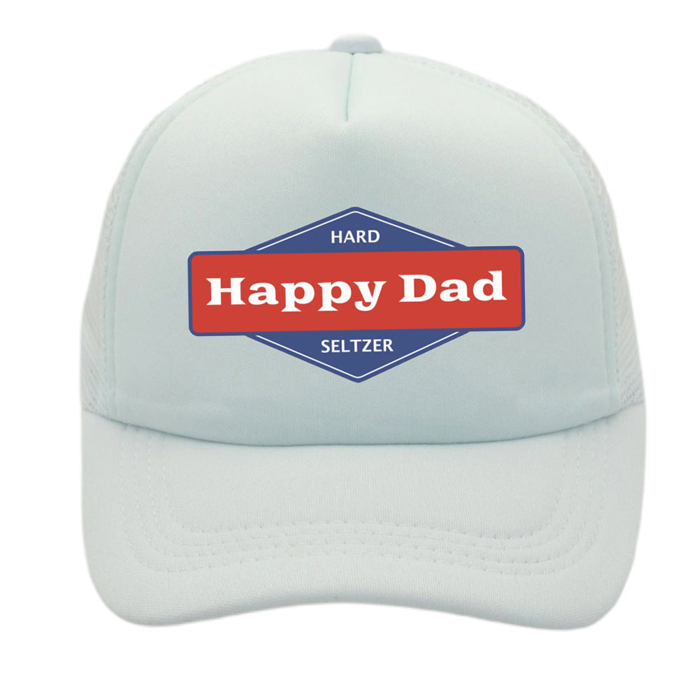 Hot Solid Color Mesh Happy Dad Baseball Summer Hat Male Truck Driver Mesh Peaked Cap - Urban Caps 
