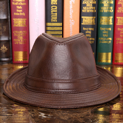 Men's And Women's Cowhide Hats With Big Eaves On The Street - Urban Caps 