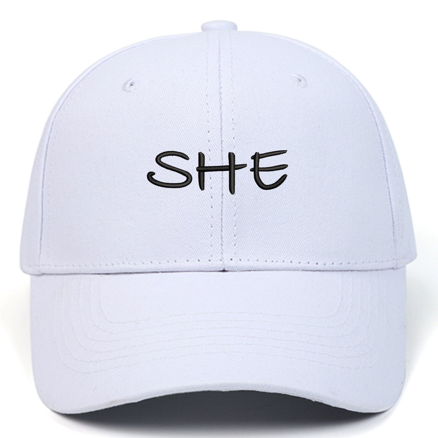 HE SHE Letter Embroidered Sun Hat Fashion Outdoor - Urban Caps 