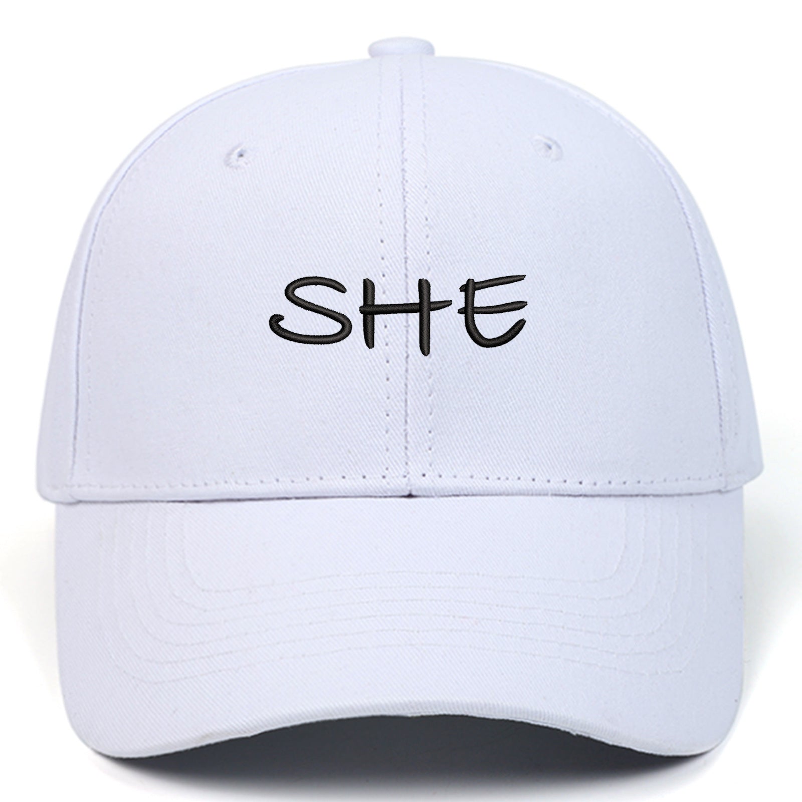 HE SHE Letter Embroidered Sun Hat Fashion Outdoor - Urban Caps 