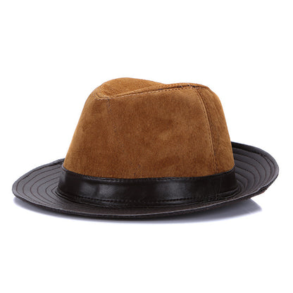 Men's Fashion Casual Authentic Leather Sheepskin Top Hat - Urban Caps 