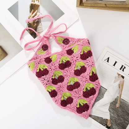 Girl Checker Crochet Triangle Scarf Headband Knitted Flower - Urban Caps 