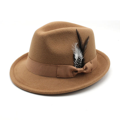 Men's Billycock Feather Fur Felt Hat - Urban Caps 