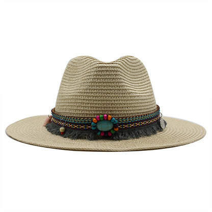 Jazz Cowboy Straw Outdoor Seaside Sun Hat - Urban Caps 