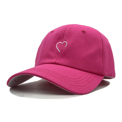 Spring and Summer New Fashion Simple Embroidery Love Soft Top Baseball Cap