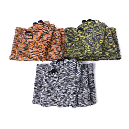 Complete Knitted Set: Hat, Scarf, Touch Screen Gloves with Velvet Lining - Stylish Outdoor Comfort in Solid Color - Urban Caps 