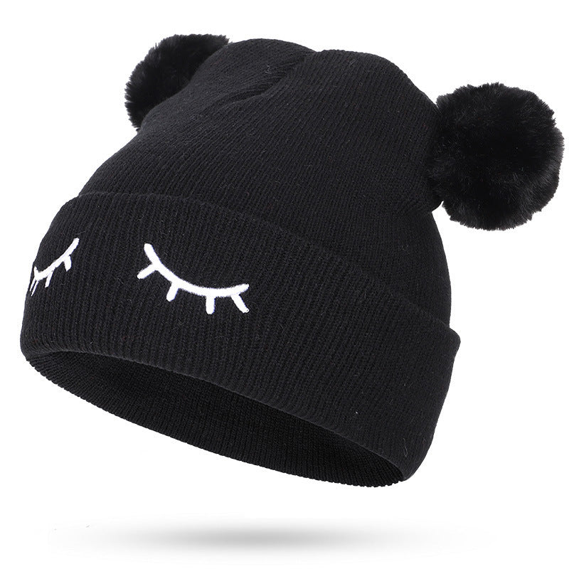 Children Woolen Hat Winking Bear Embroidery - Urban Caps 