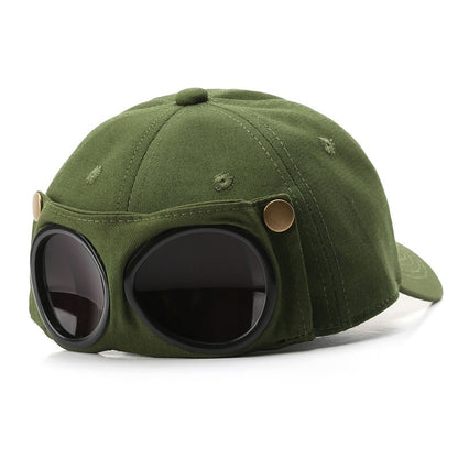 Pilot Hat Personalized Glasses Peaked Cap Male Sunglasses Sunshade Spring And Summer All-match - Urban Caps 