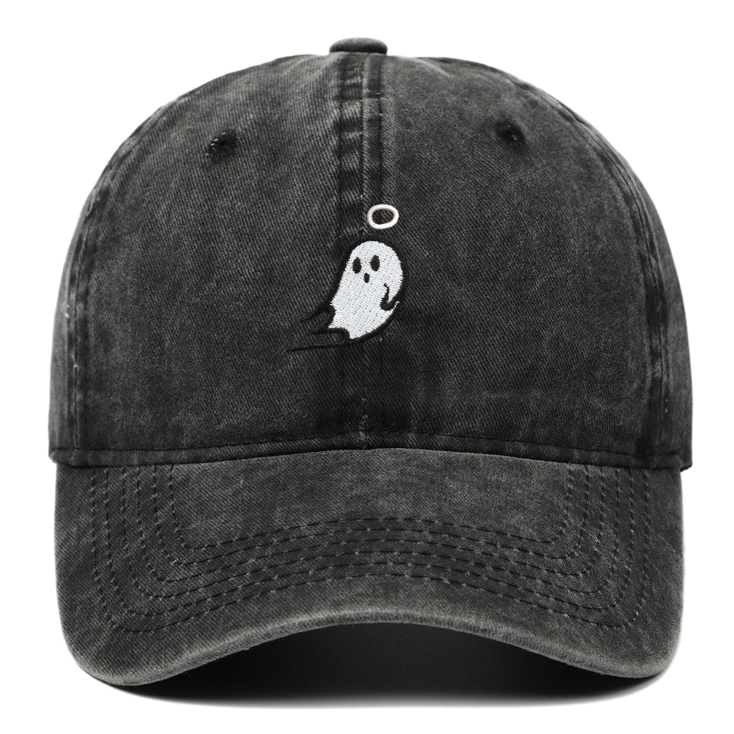 Ghost Embroidered Baseball Cap Pure Cotton Washed Baseball - Urban Caps 