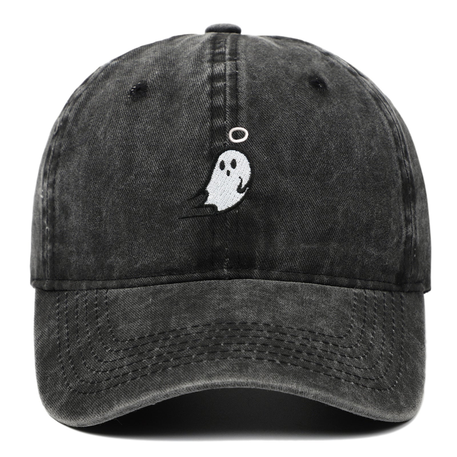 Ghost Embroidered Baseball Cap Pure Cotton Washed Baseball - Urban Caps 