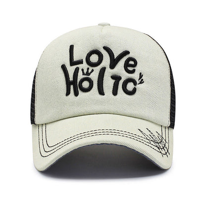 Spring And Summer Fashion Embroidery Alphabet Peaked Cap Outdoor Travel - Urban Caps 